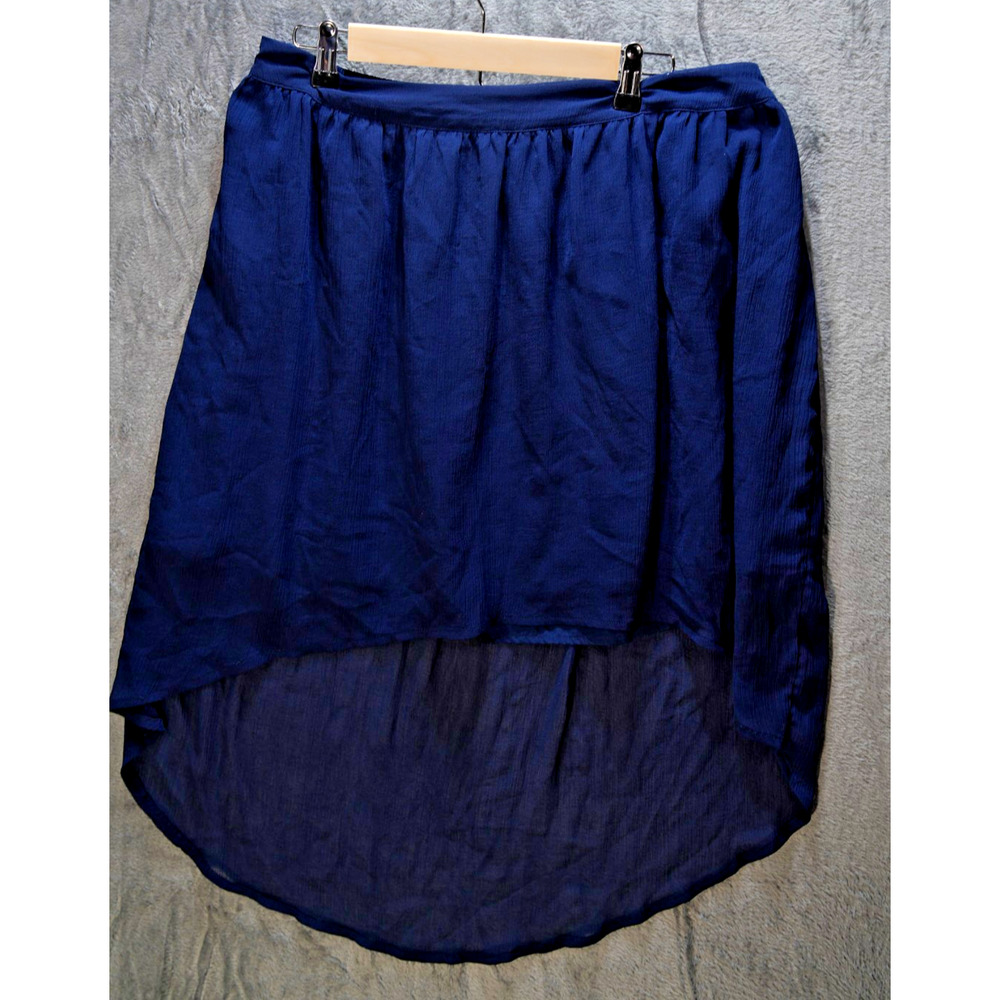 Converse One Star XL Navy Blue High-Low‎ Skirt Chiffon Lightweight Sheer